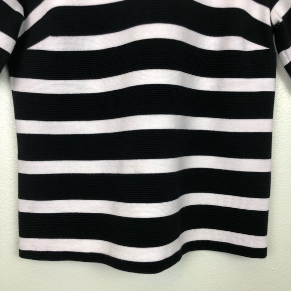 Talbots Boxy MP Tie Back Nautical 1/4 Sleeve Top - Picture 6 of 15